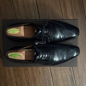 Di Bianco Black Leather Men's Dress Shoes